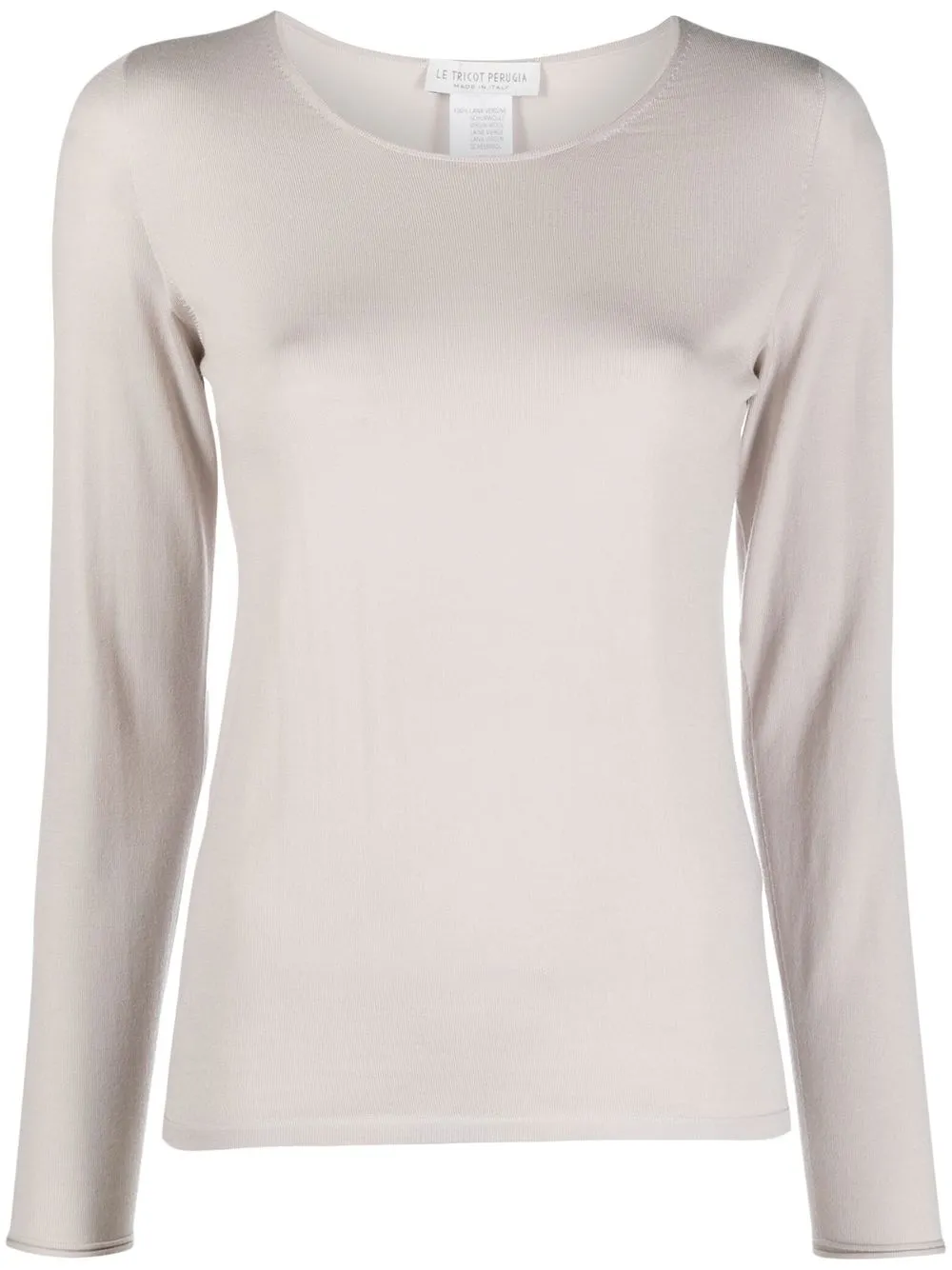 

Le Tricot Perugia crew neck long-sleeved knitted top - Neutrals