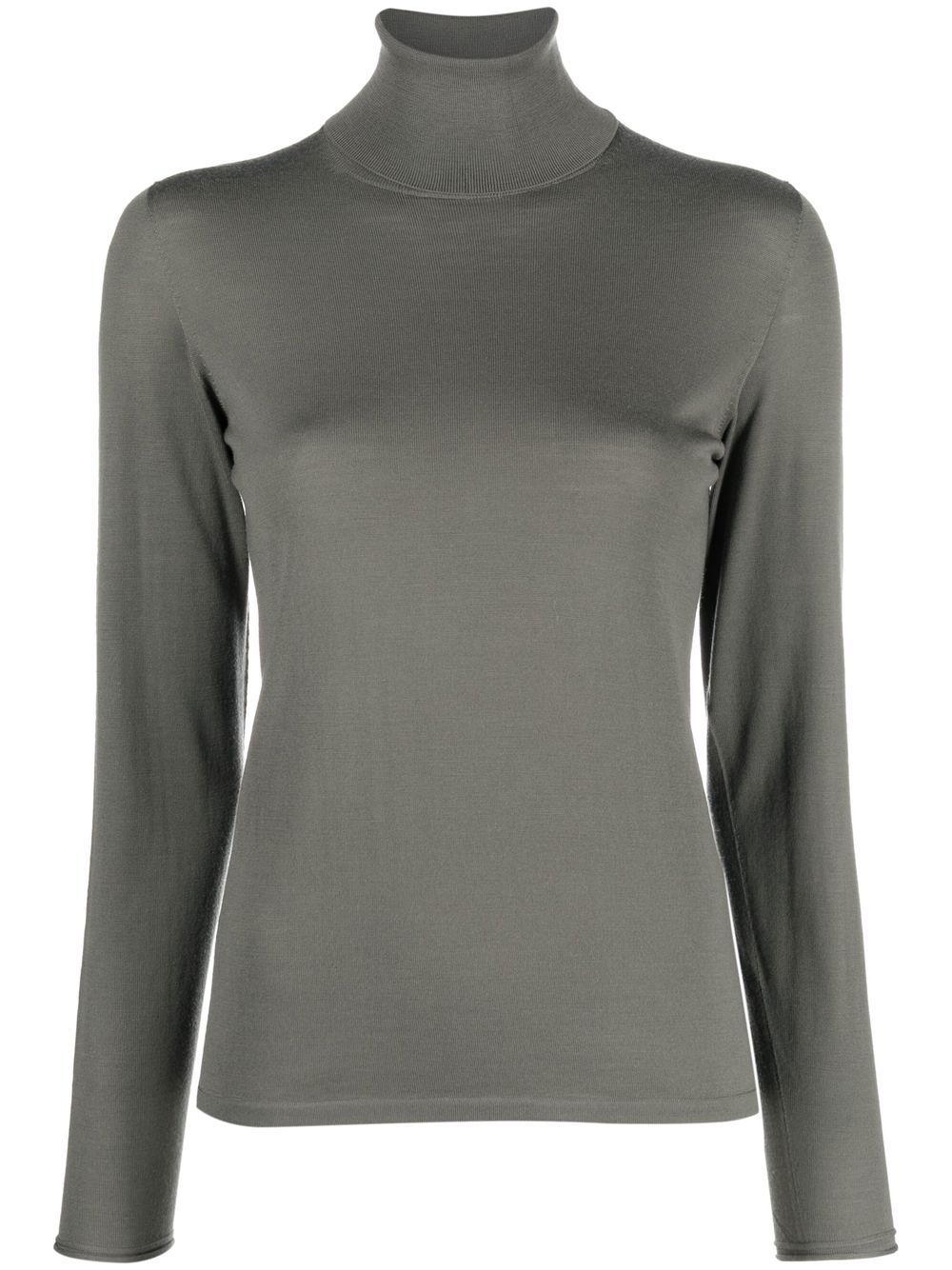 Le Tricot Perugia Roll-neck Long-sleeve Jumper In Green