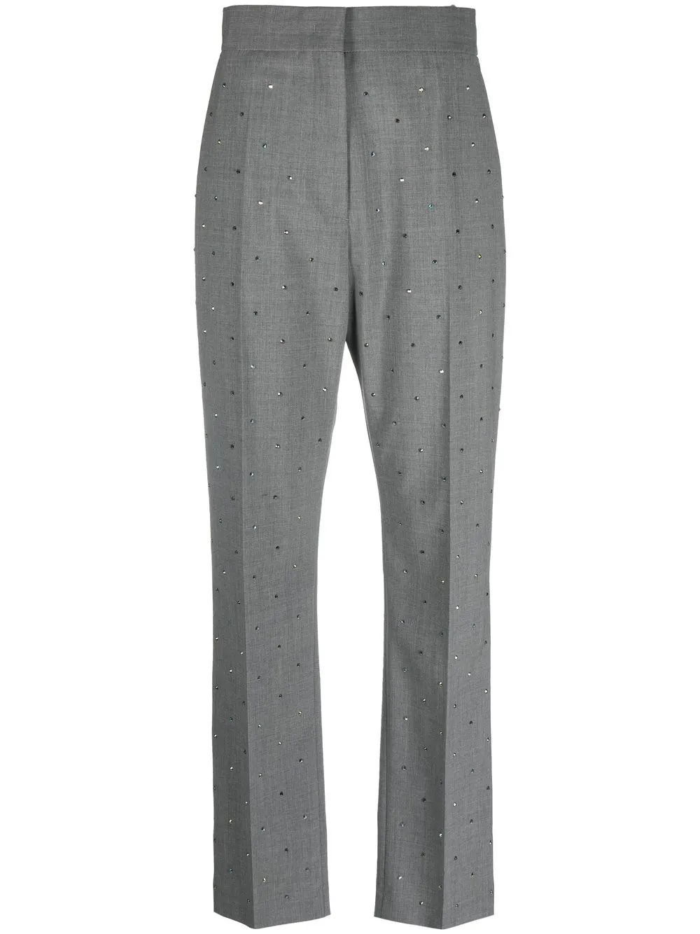 

MSGM gem-embellished high-waisted trousers - Grey