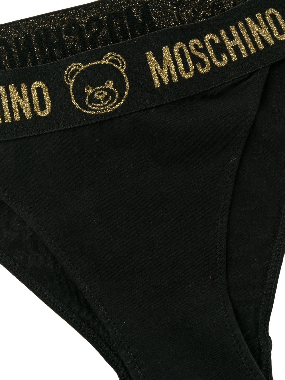 Moschino Logo Tape Stretch Cotton Lingerie Set In Black Modesens 6469