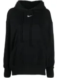 Nike embroidered-logo cotton hoodie - Black