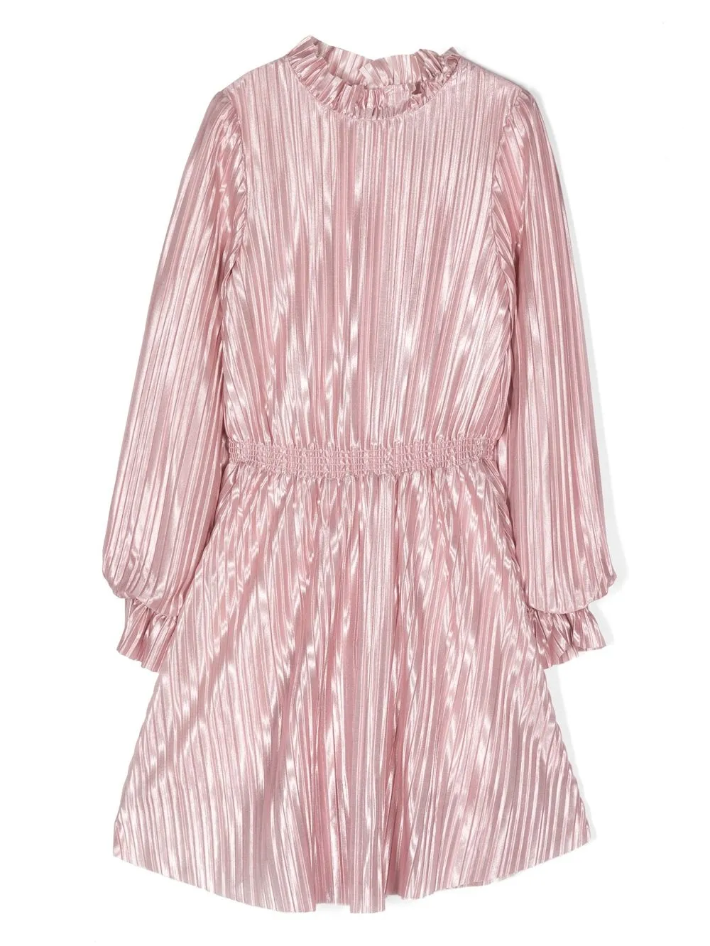 

Pinko Kids vestido manga larga plisado - Rosado