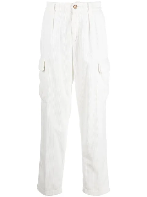 Brunello Cucinelli pantalon cargo en velours côtelé 