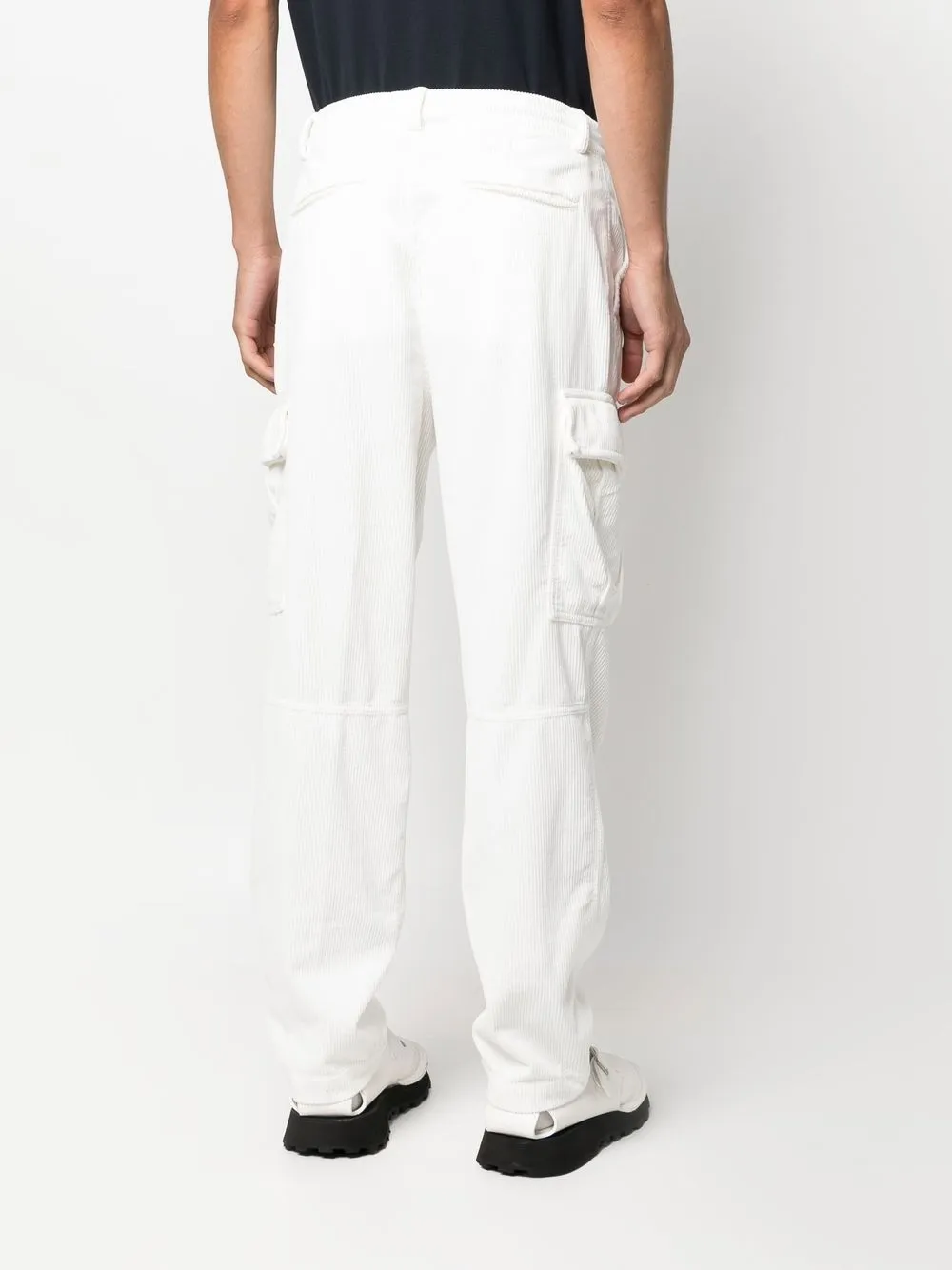 Brunello Cucinelli Corduroy Cargo Trousers In Weiss