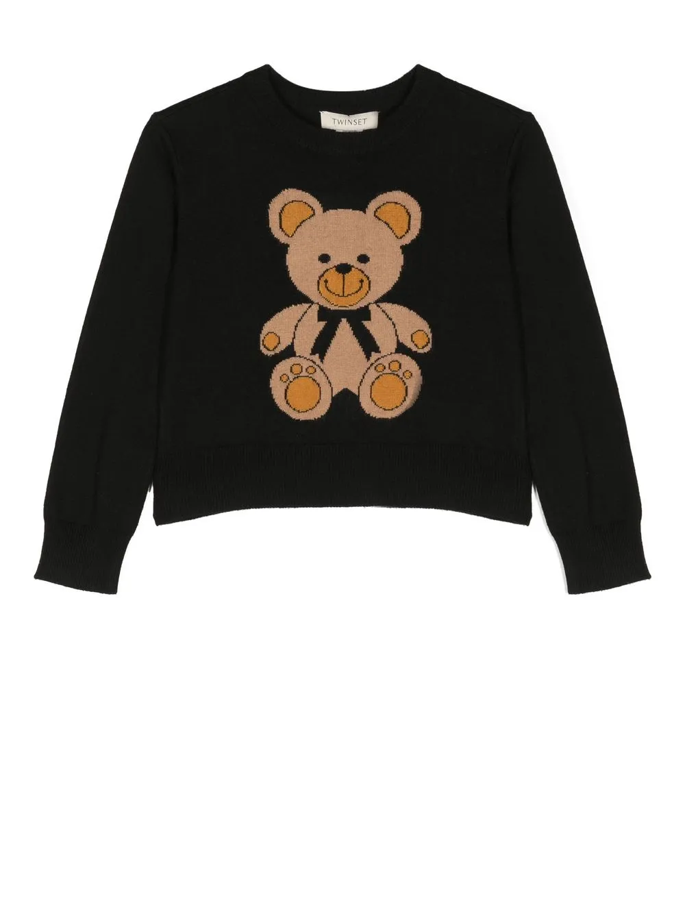 

TWINSET Kids teddy-bear intarsia-knit jumper - Black