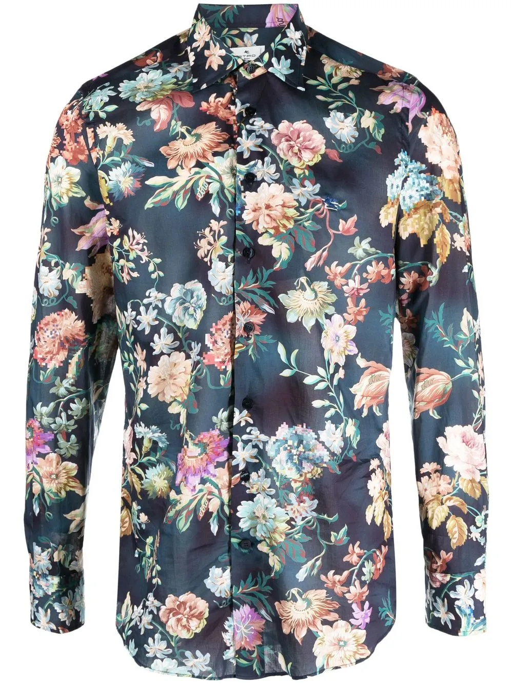 

ETRO floral-print cotton shirt - Blue