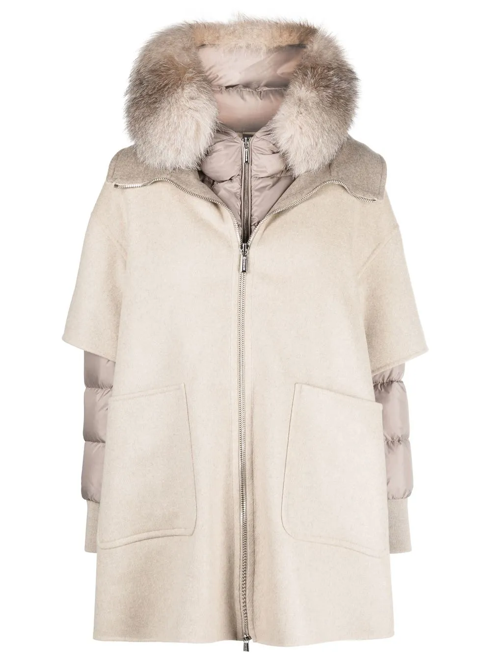 

Moorer Pegaso padded down coat - Neutrals