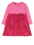 Versace Kids baroque-print long-sleeved dress - Pink