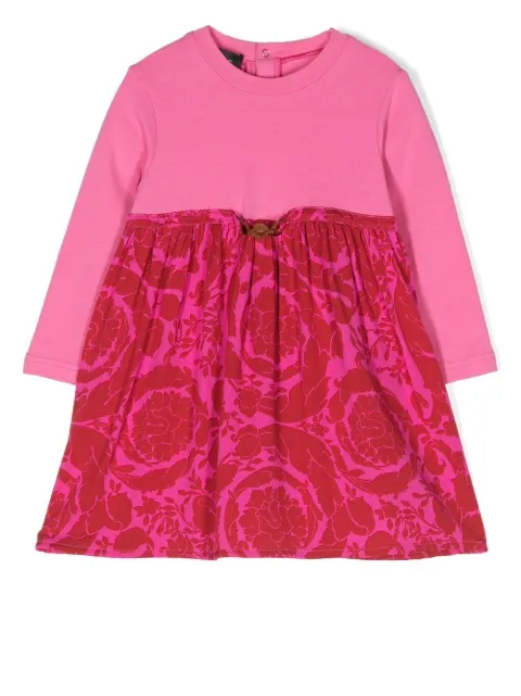 Versace Kids فستان بأكمام طويلة وطبعة الباروك