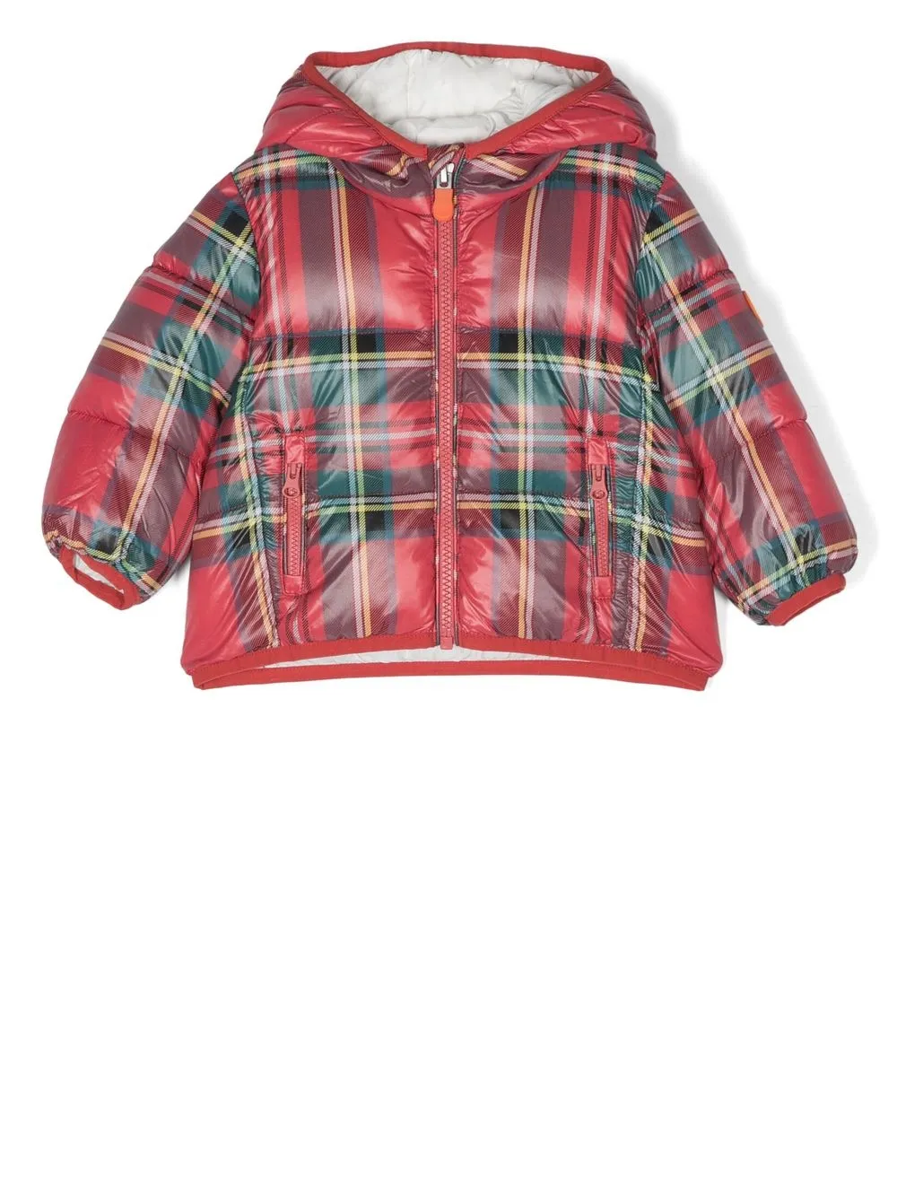 

Save The Duck Kids Betsey tartan-check puffer jacket - Red