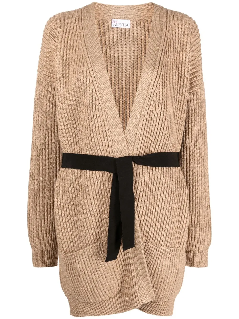 

RED Valentino chunky-knit belted cardigan - Neutrals