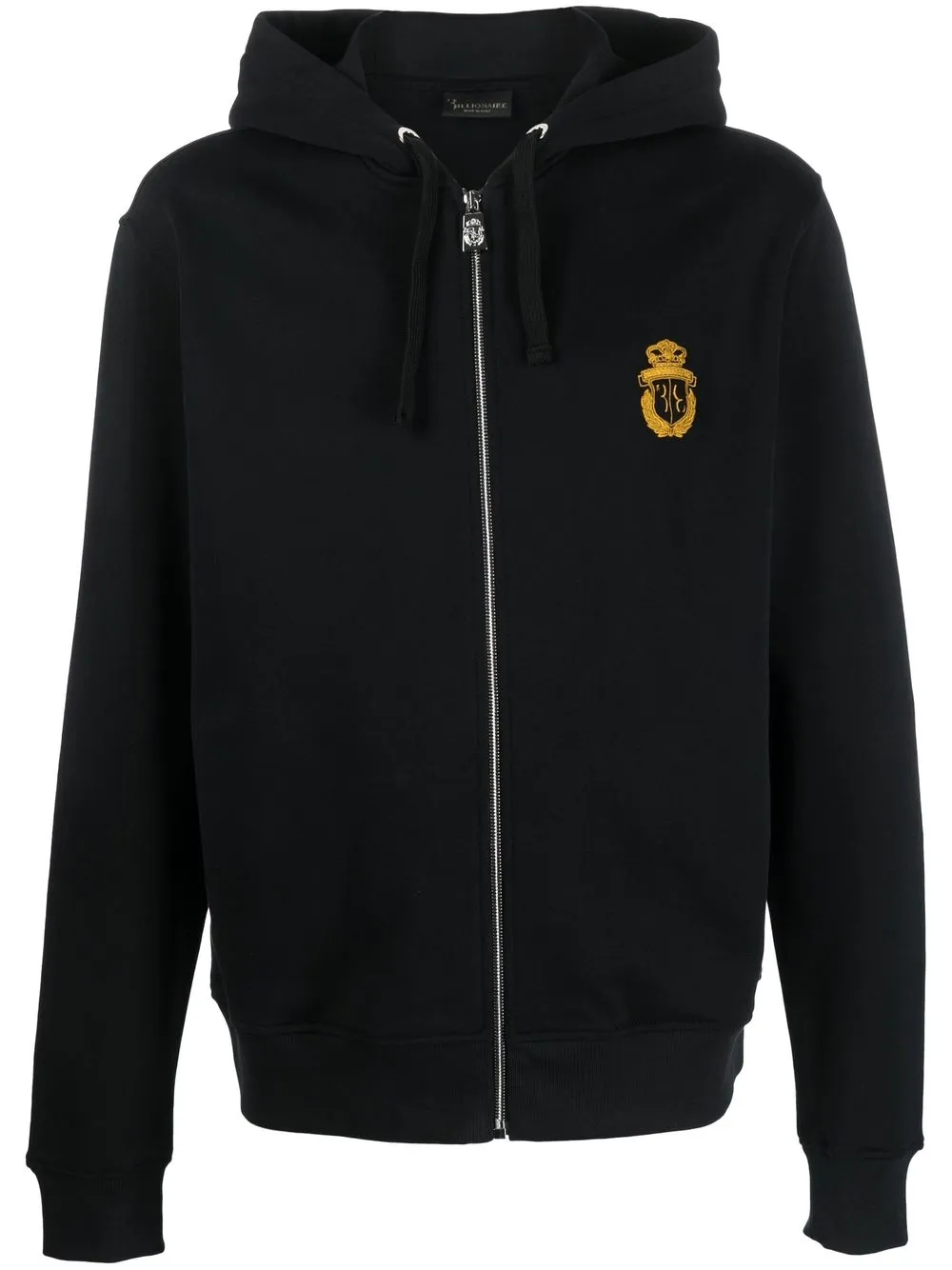 

Billionaire crest-motif zipped hoodie - Black