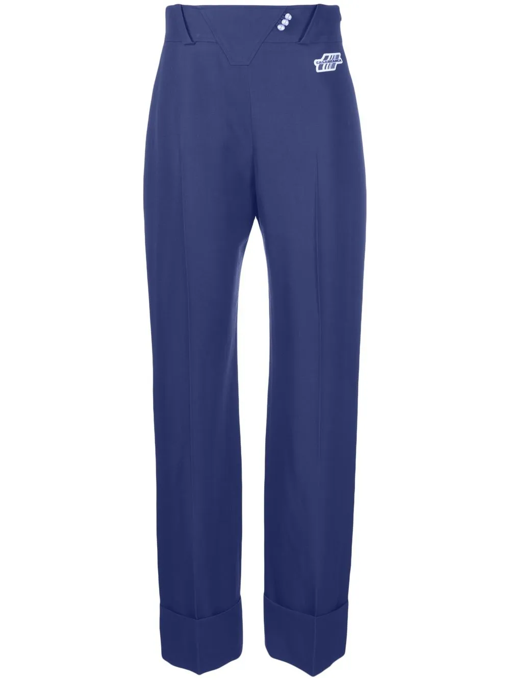 

Casablanca logo-patch tailored trousers - Blue