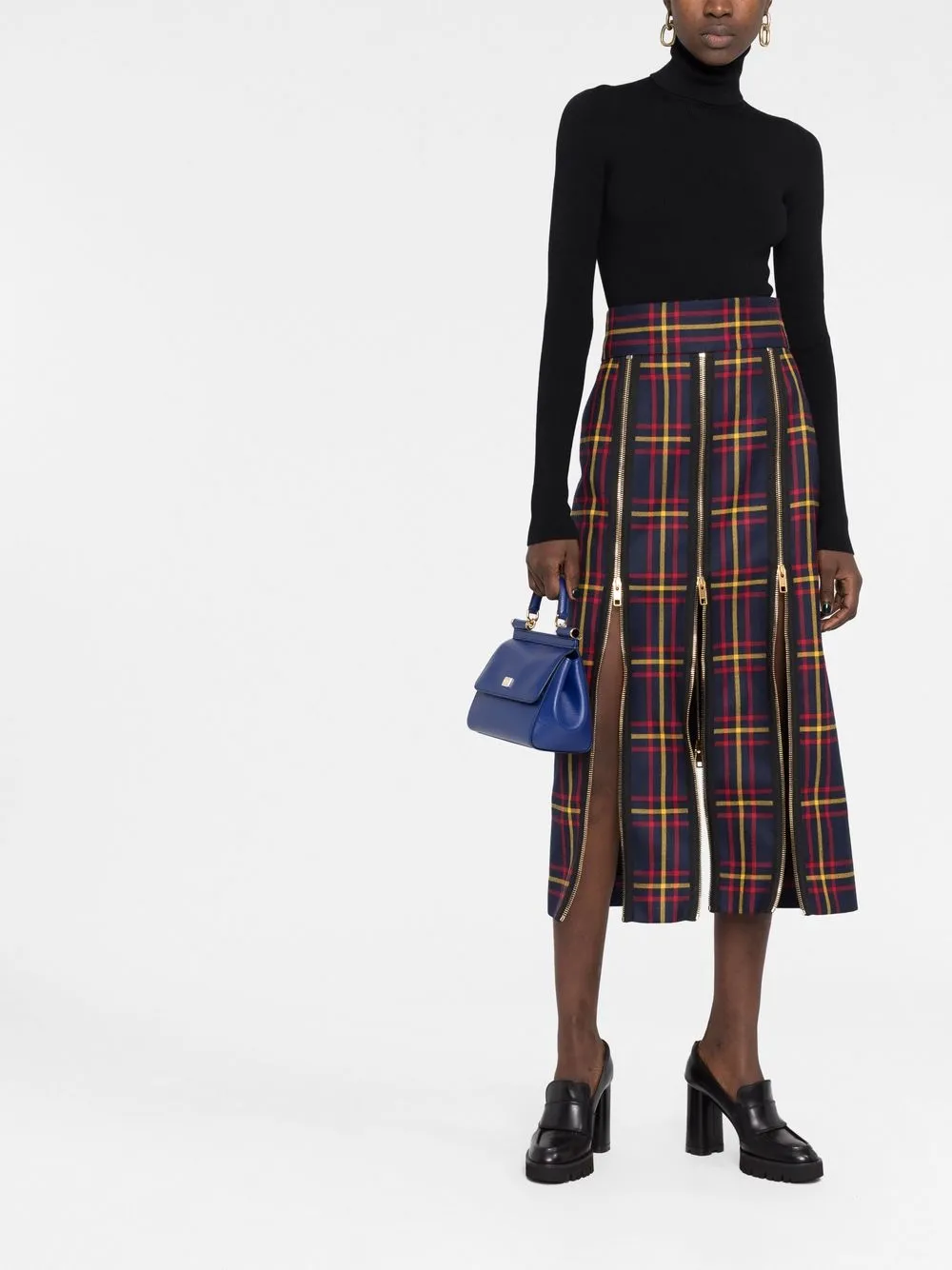 Gucci Ribgebreide coltrui - Zwart