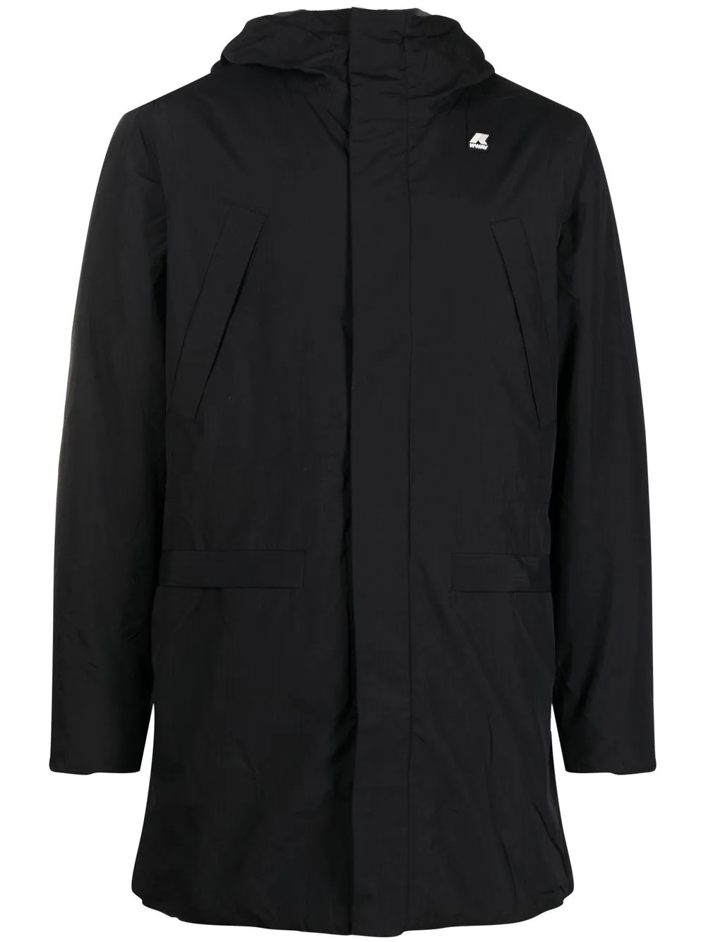 

K-Way abrigo capitonado con parche del logo - Negro