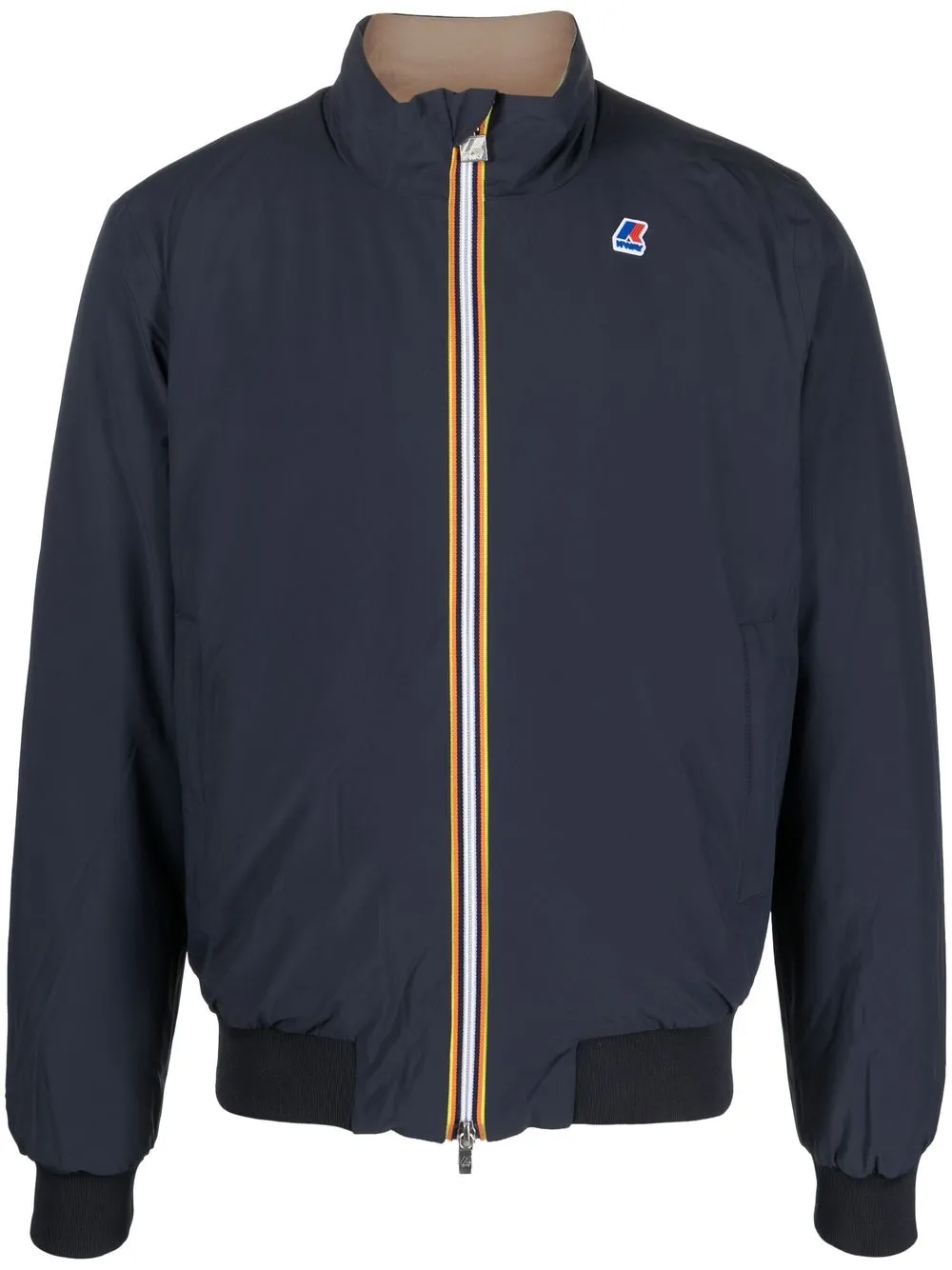 

K-Way chamarra bomber con ribete de rayas - Azul