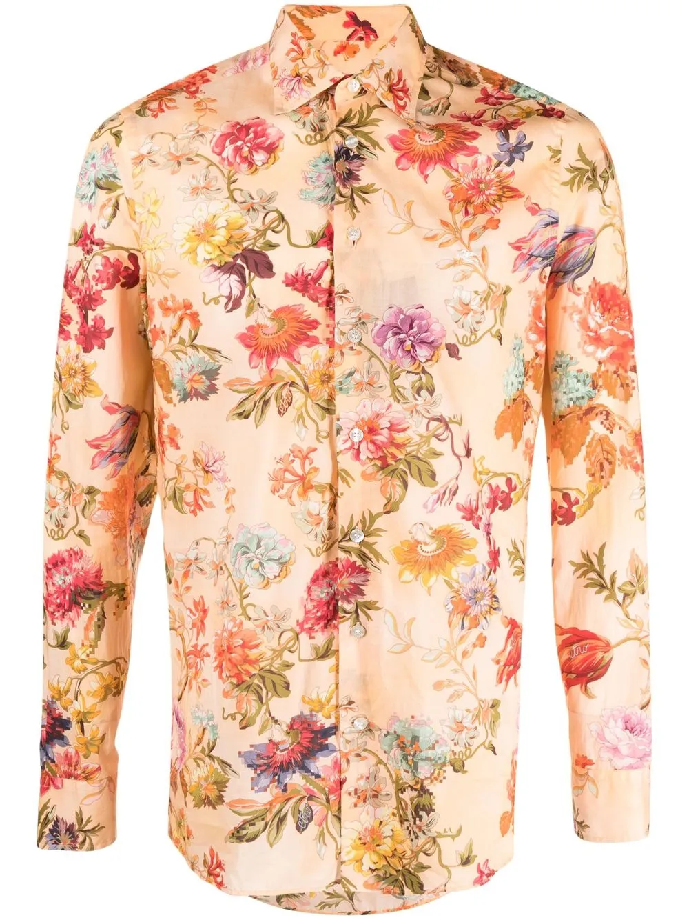 

ETRO floral-print cotton shirt - Orange