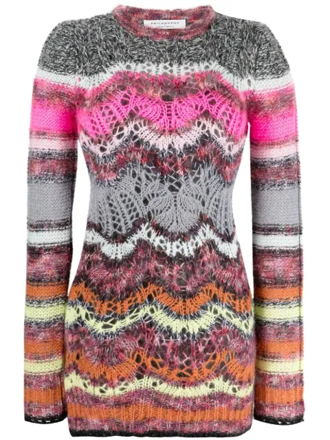 Philosophy Di Lorenzo Serafini zigzag knitted mini dress
