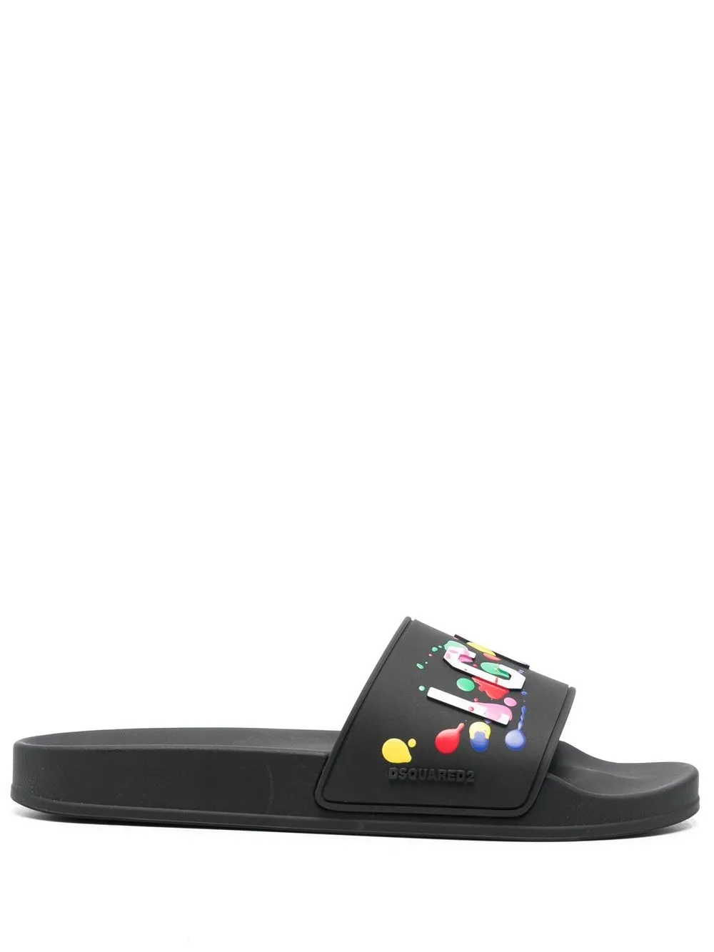 

Dsquared2 Icon-print detail pool slides - Black