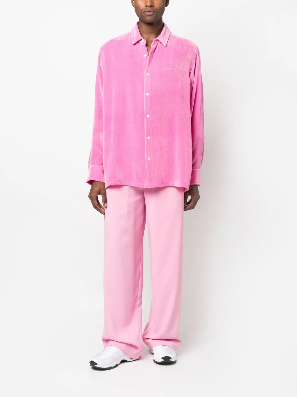 Jacquemus Overhemd met geborduurd logo - Roze