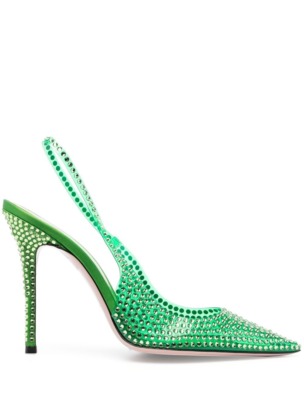 gedebe stella embellished slingback 125mm pumps - green