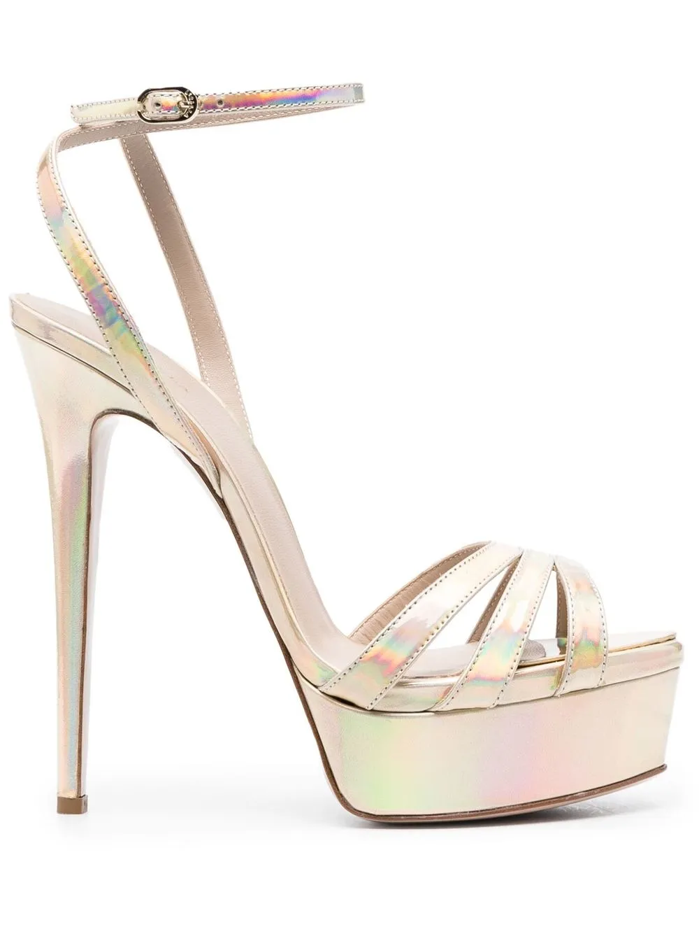 

Le Silla iridescent-effect strappy 160mm sandals - Neutrals