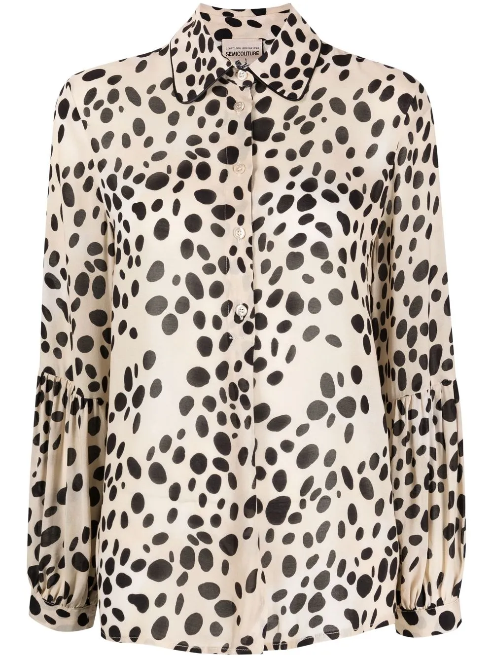 

Semicouture polka-dot print long-sleeve shirt - Neutrals