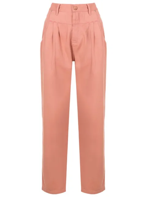 Amapô pleated cotton straight trousers 