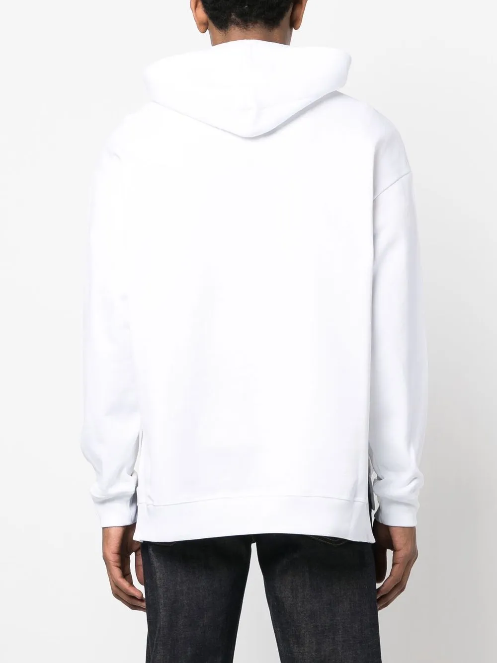 Moschino White Printed Hoodie In White