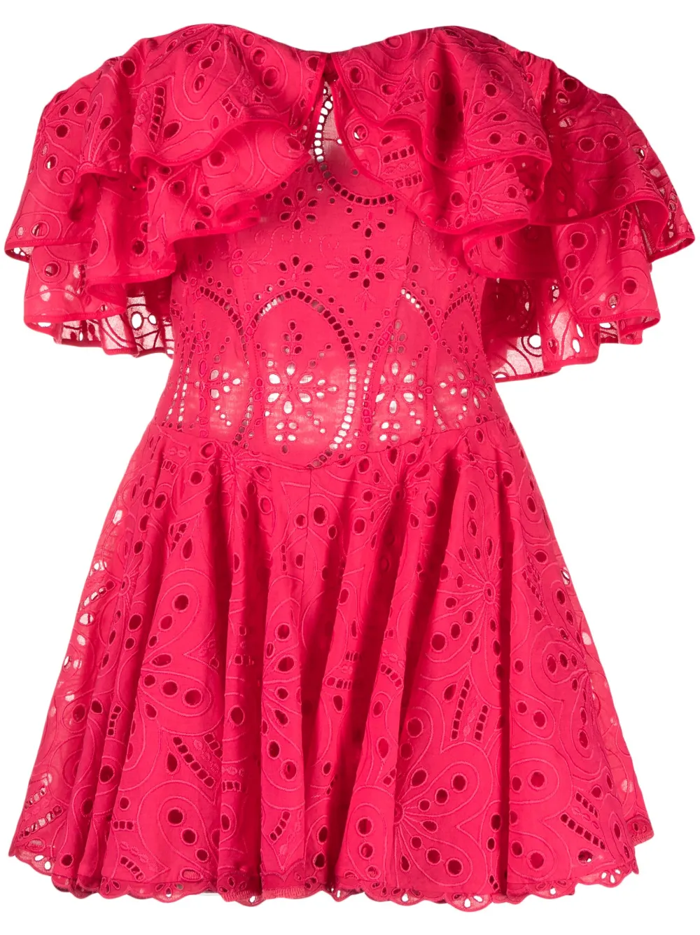 Alex Broiderie Anglais Pink/Red Mini Dress