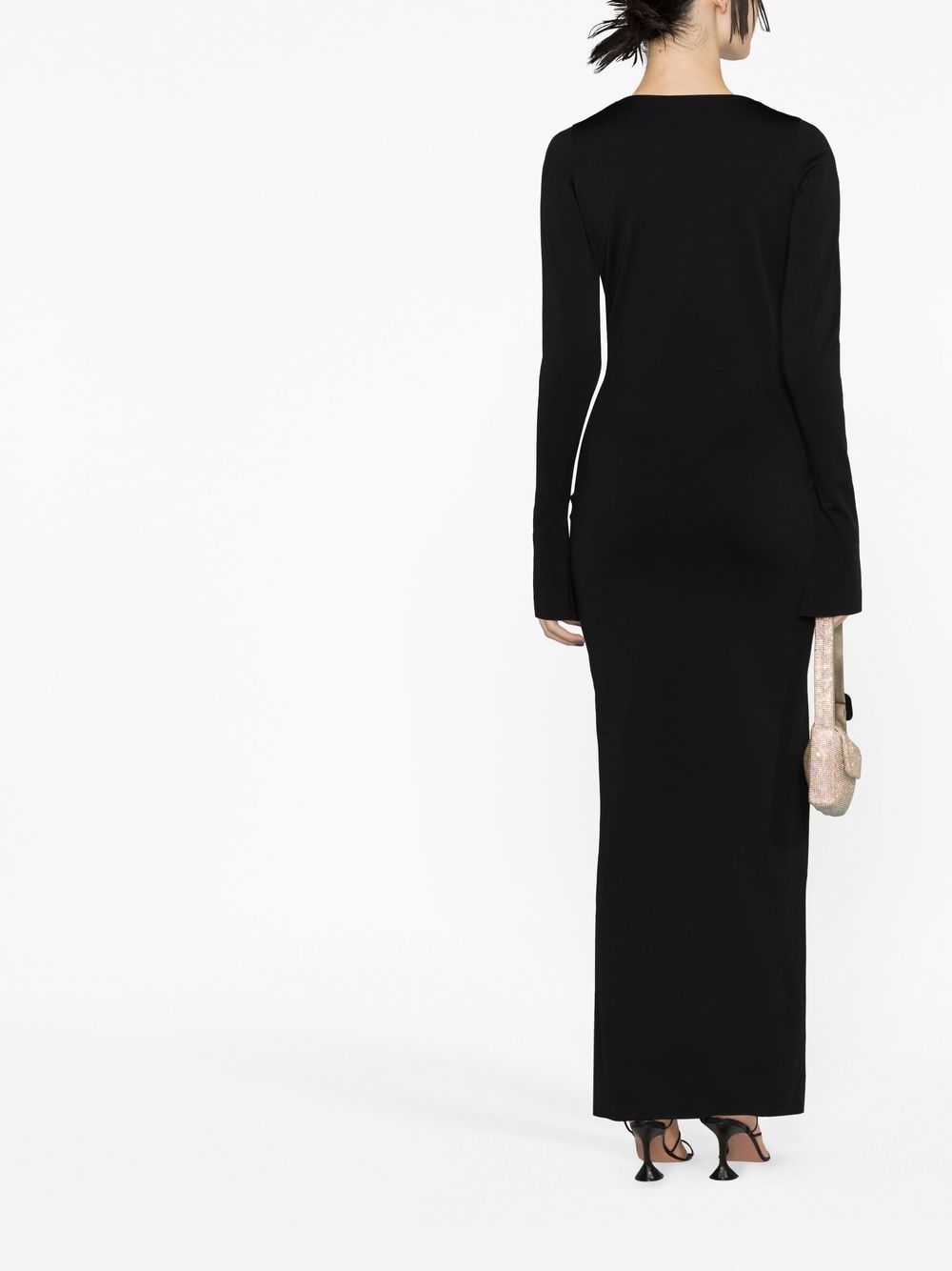 Shop 16arlington Square-neck Long-sleeve Dress In Black