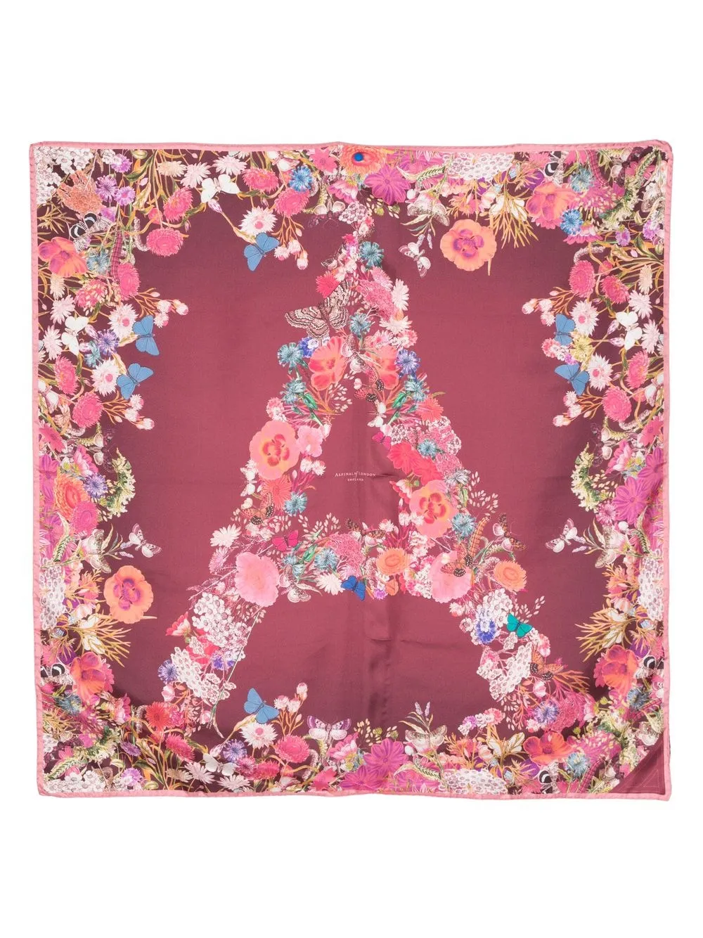 Aspinal Of London Floral-print Silk Scarf In Red