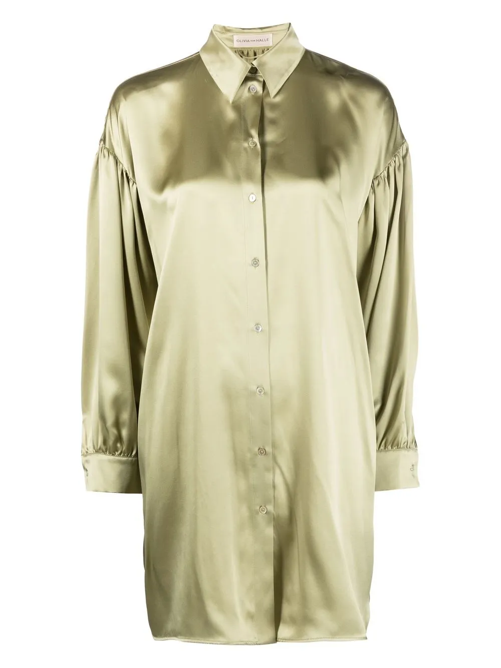 

Olivia von Halle Philo long-length silk nightshirt - Green