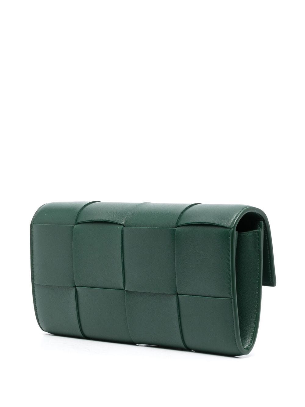 Shop Bottega Veneta Cassette Leather Clutch Bag In Green