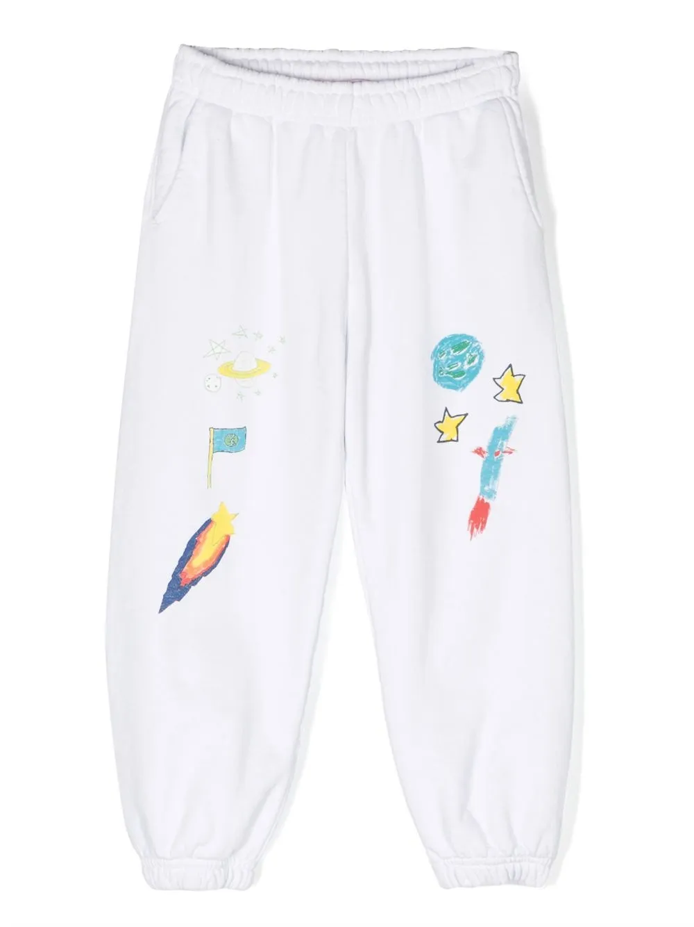 Kids Worldwide Kids' Hand-drawn Space Print Sweatpants In White