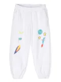 Kids Worldwide hand-drawn space print sweatpants - White