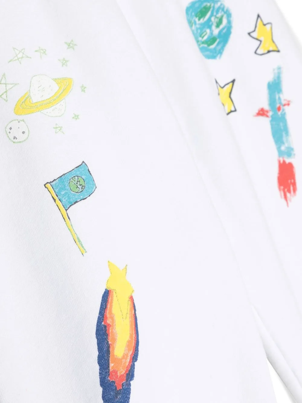 Kids Worldwide Hand-drawn Space Print Sweatpants In White