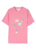 Kids Worldwide hand-drawn space print T-shirt - Pink