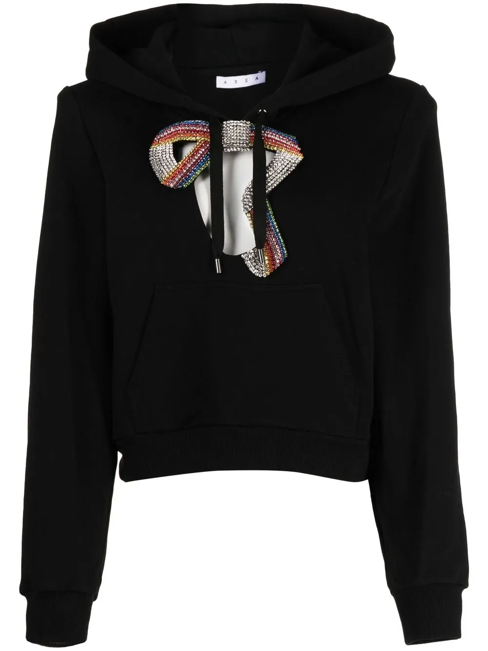 

AREA crystal embellished-detail hoodie - Black