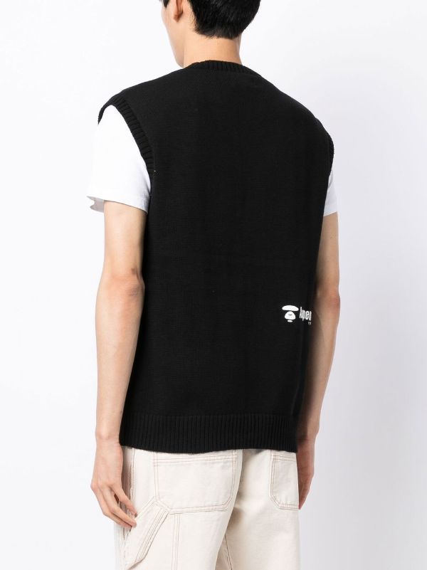 AAPE BY *A BATHING APE® logo-patch Knit Sweater Vest - Farfetch