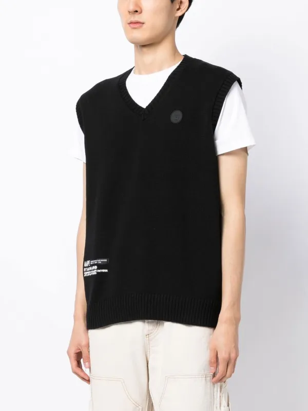 AAPE BY *A BATHING APE® logo-patch Knit Sweater Vest - Farfetch