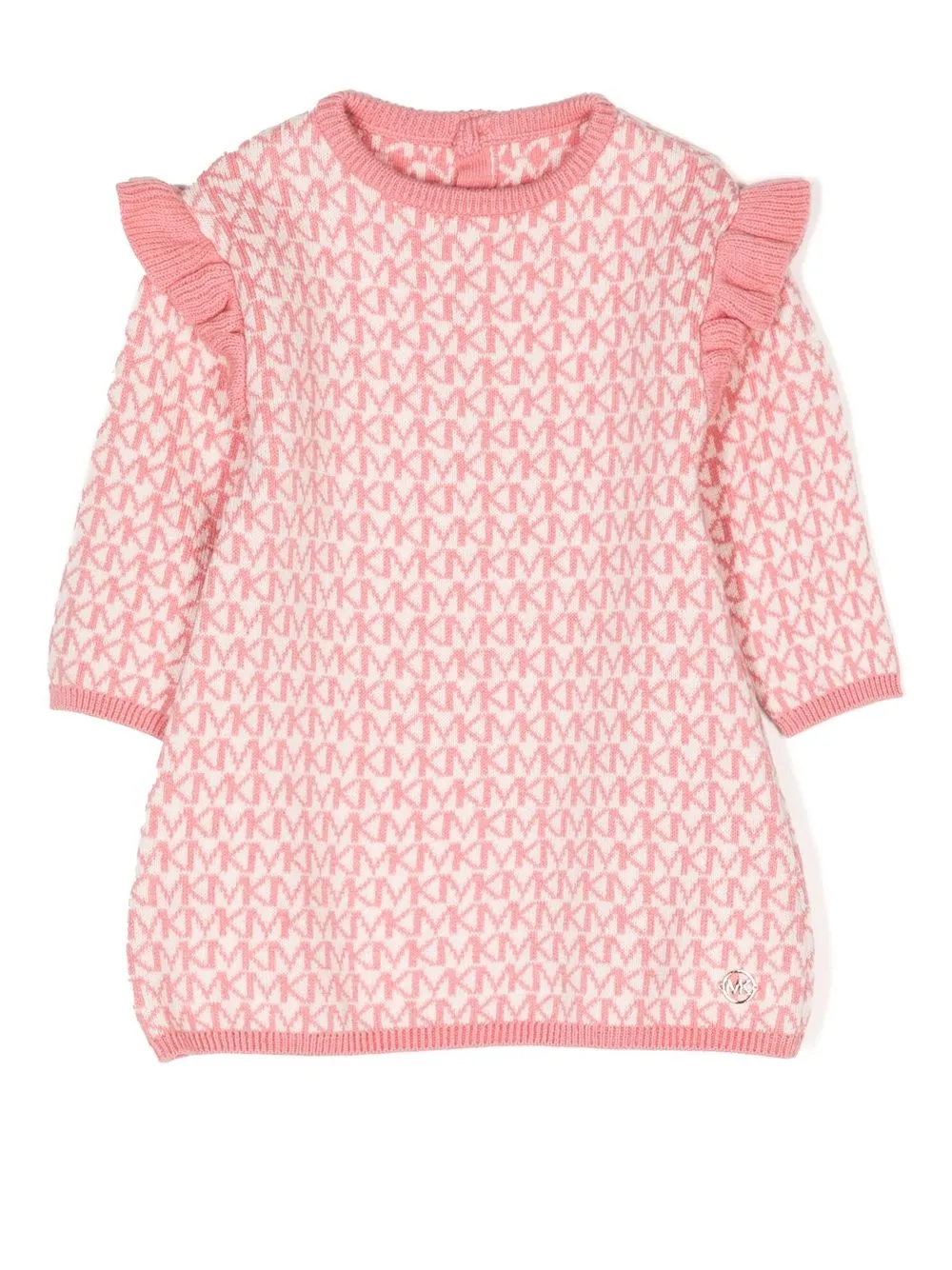 

Michael Kors Kids intarsia-knit ruffle-trim dress - Pink