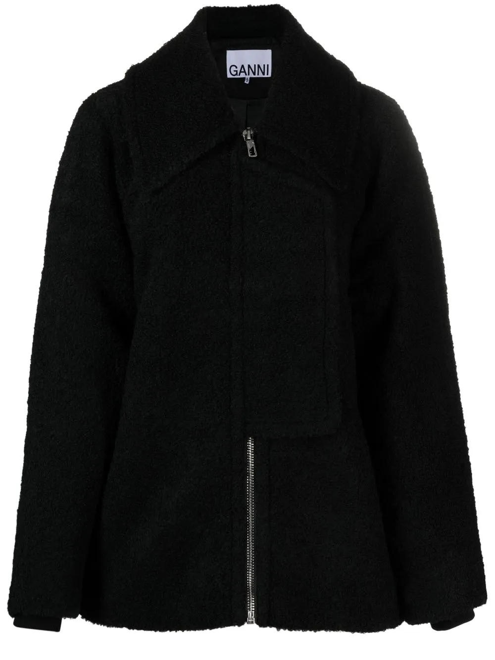 Ganni Black Relaxed-fit Jacket In Schwarz