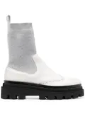 Eleventy leather ankle sock boots - Neutrals