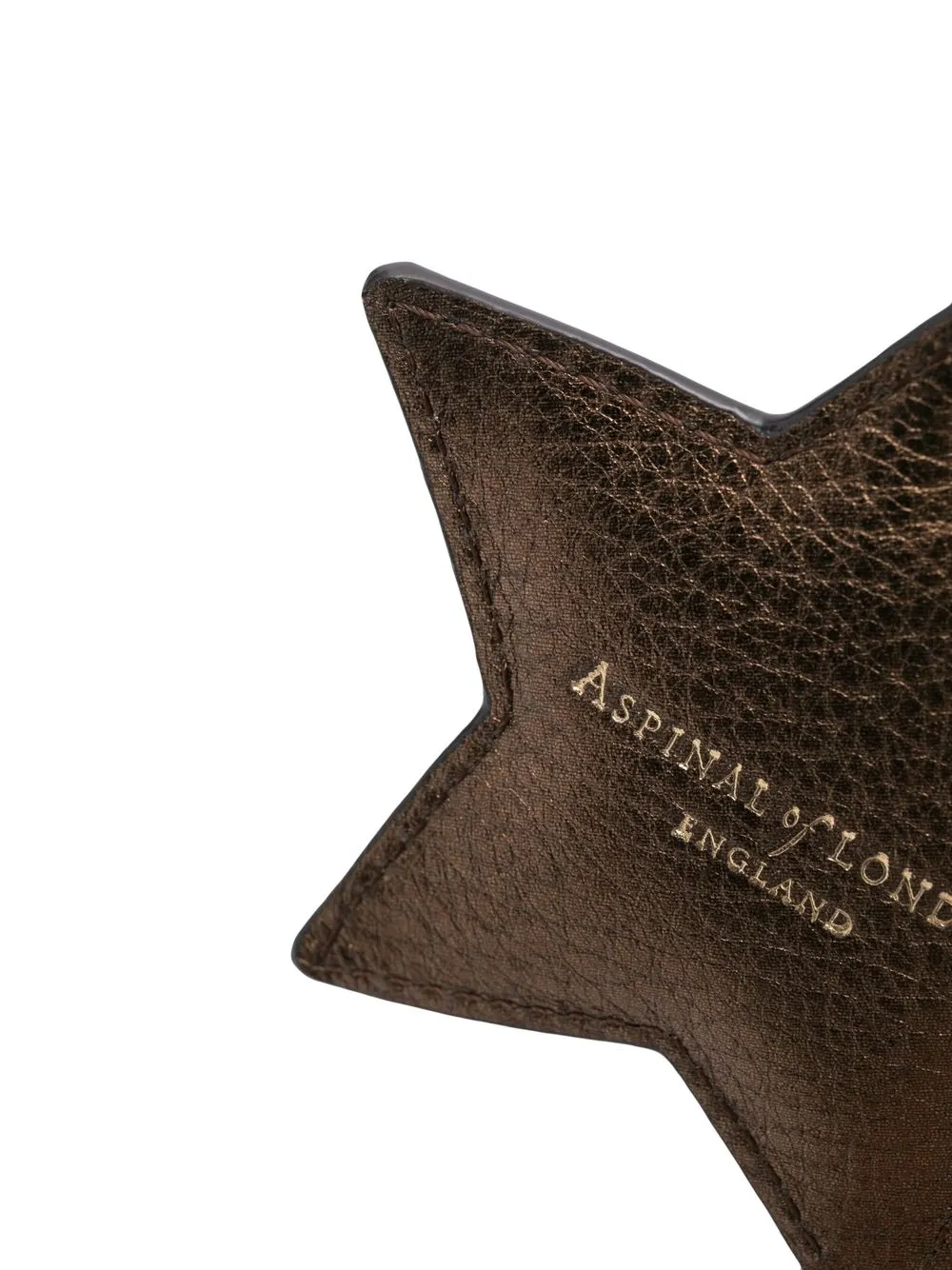 Aspinal Of London Star Pebble-leather Keyring In Gold