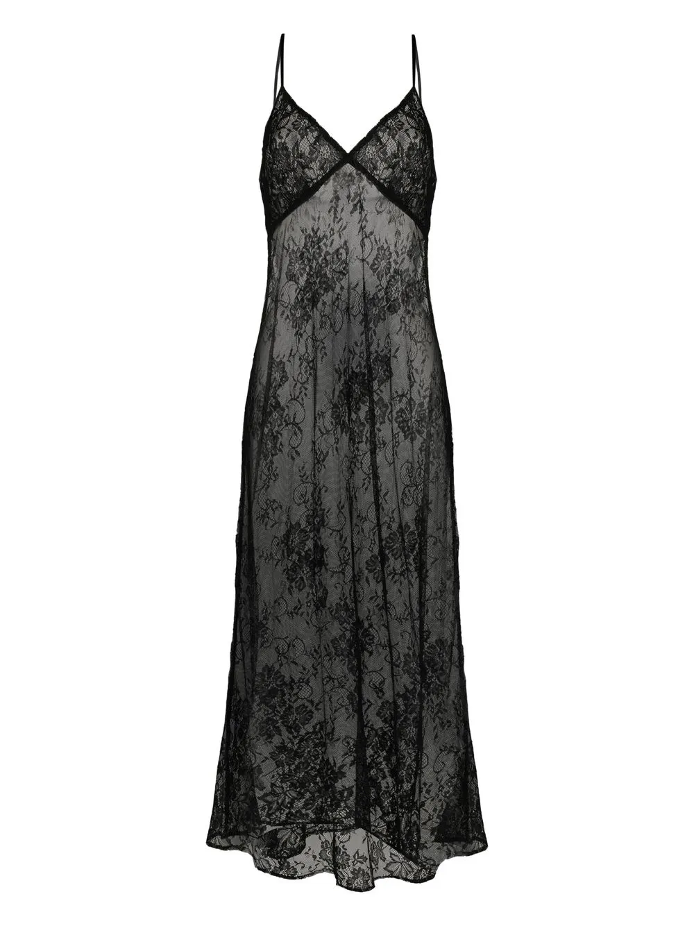 

Maison Essentiele sheer-lace detailing slip - Black