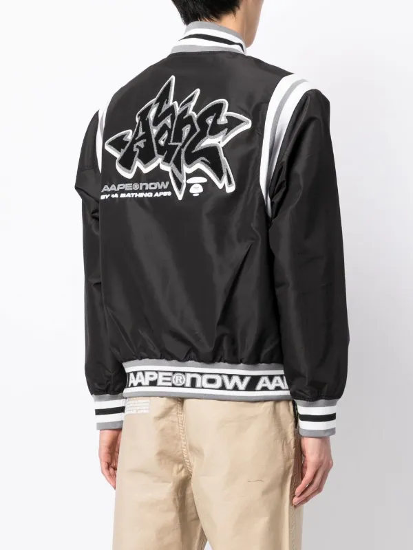 AAPE BY *A BATHING APE® logo-print Varsity Jacket - Farfetch