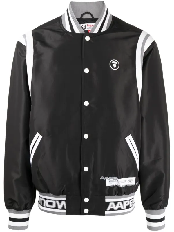 AAPE BY *A BATHING APE® logo-print Varsity Jacket - Farfetch