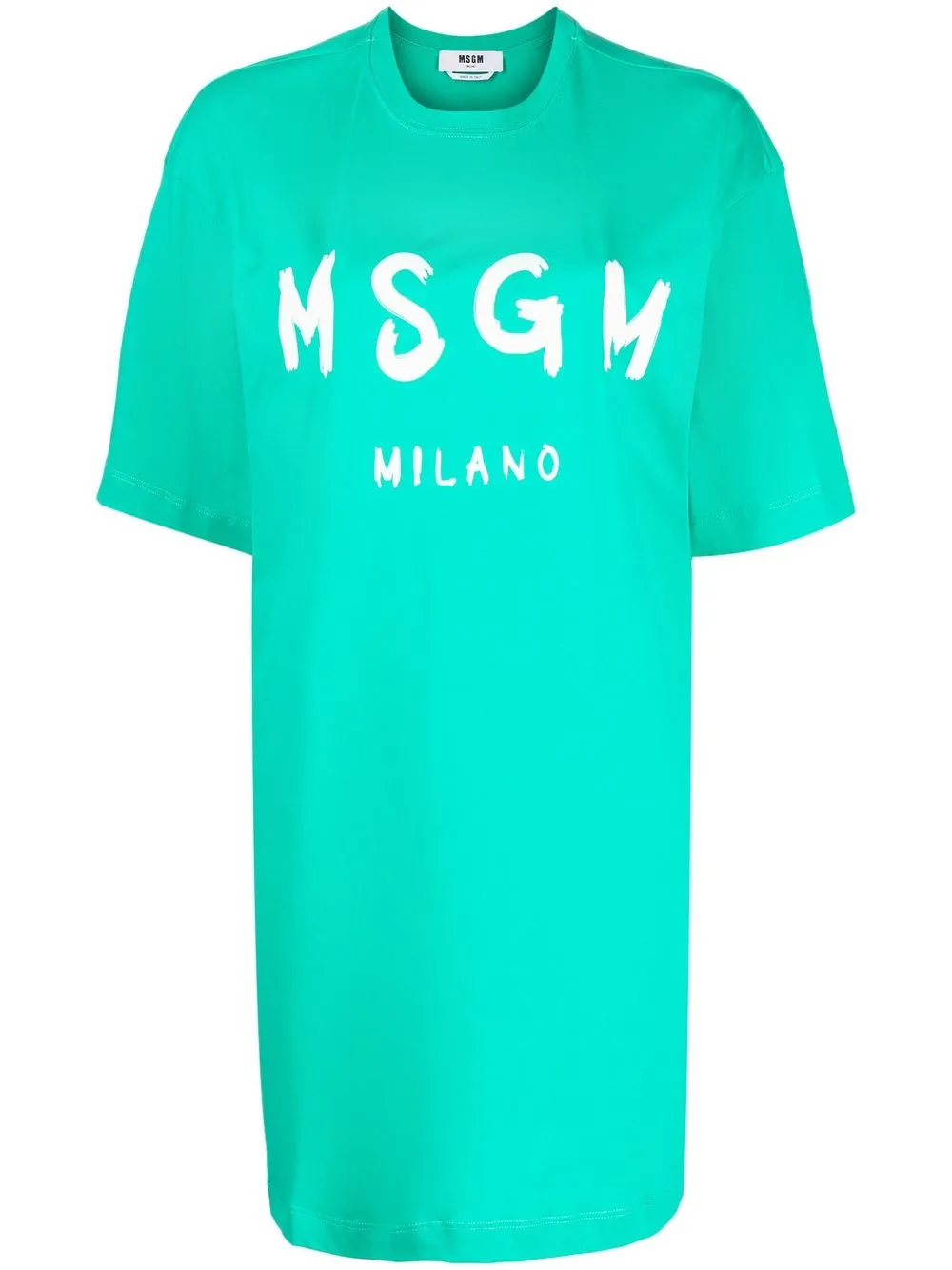 

MSGM logo-print cotton T-shirt dress - Green
