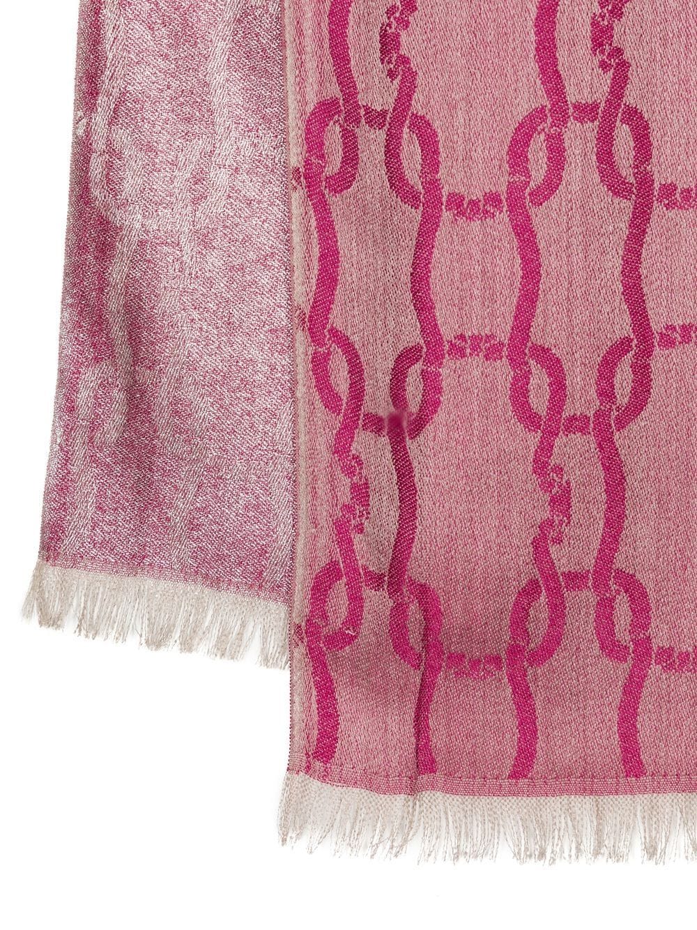 Image 2 of Agnona monogram jacquard fringed scarf